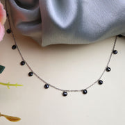 Black Pearl Silver Necklace