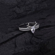 Reindeer Charm Silver Ring