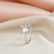 Reindeer Charm Silver Ring