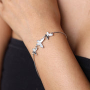 Triple Butterfly Silver Bracelet