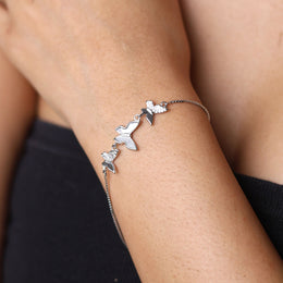 Triple Butterfly Silver Bracelet