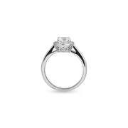 Halo Elegance Solitaire Silver Ring