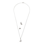 Whimsical Butterfly Silver Pendant Set
