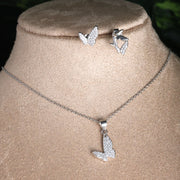 Whimsical Butterfly Silver Pendant Set