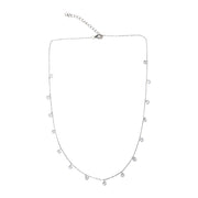 Crystal Drop Silver Necklace