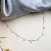 Crystal Drop Silver Necklace