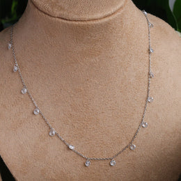 Crystal Drop Silver Necklace