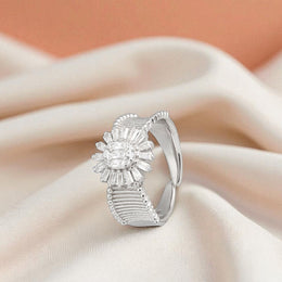 Radiant Bloom Silver Ring