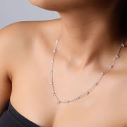 Crystal Drop Silver Necklace
