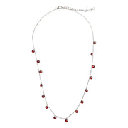 Blood Pearl Silver Necklace