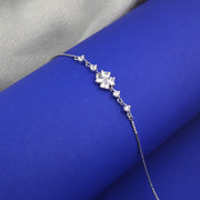 Floral Heart Silver Bracelet