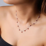 Blood Pearl Silver Necklace