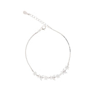Floral Butterfly Silver Bracelet