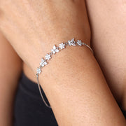 Floral Butterfly Silver Bracelet