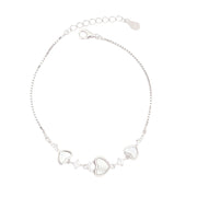 Triple Heart Silver Bracelet