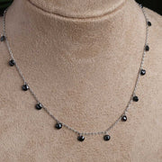 Black Pearl Silver Necklace