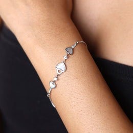 Triple Heart Silver Bracelet