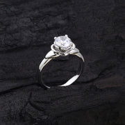 Classic Solitaire Silver Ring