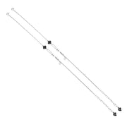 Black Charm Silver Anklet