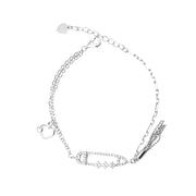 Safety Pin Silver Bracelet