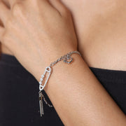 Safety Pin Silver Bracelet