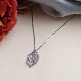 Twin Leaf Pearl Silver Pendant