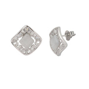 Elegant Square Silver Studs