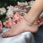 Zig Zag Dual Silver Anklet