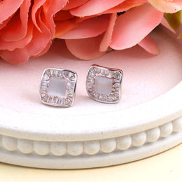 Elegant Square Silver Studs