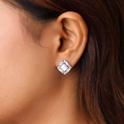 Elegant Square Silver Studs