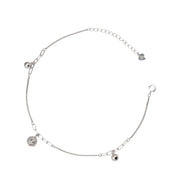 Charm Drop Silver Anklet