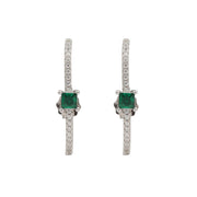 Emerald Arc Elegance Silver Studs