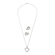 Open Heart Silver Pendant Set