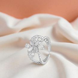Floral Grace Silver Ring