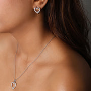 Open Heart Silver Pendant Set