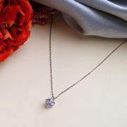 Criss-Cross Solitaire Silver Pendant
