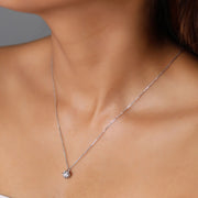 Criss-Cross Solitaire Silver Pendant