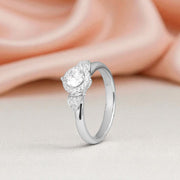Blooming Grace Solitaire Silver Ring