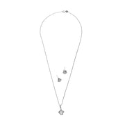 Crown Heart Silver Pendant Set