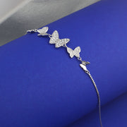 Multi-Butterfly Silver Bracelet