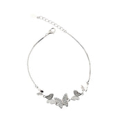 Multi-Butterfly Silver Bracelet