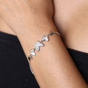 Multi-Butterfly Silver Bracelet