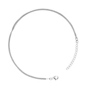 Double Box Line Silver Anklet