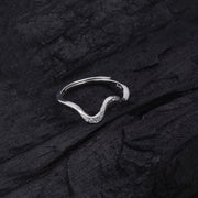 Wave Band Silver Ring