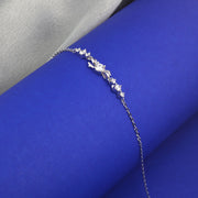 Elegant Bow Charm Silver Bracelet