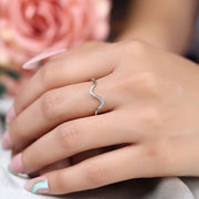 Wave Band Silver Ring