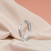 Wave Band Silver Ring