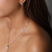 Enchanting Butterfly Silver Pendant Set