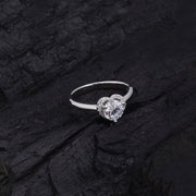 Eternal Heart Solitare Silver Ring