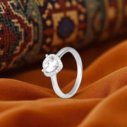 Eternal Heart Solitare Silver Ring